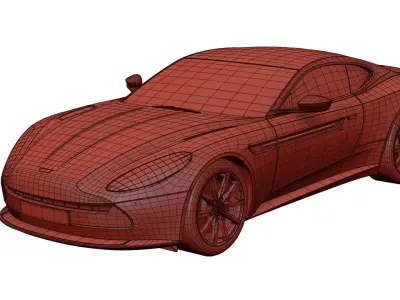 Luxury English sport car unbranded 3D model