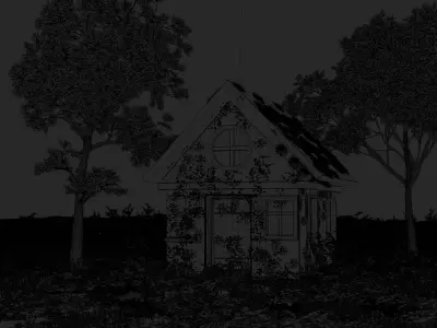 lonely house in a field 3D model