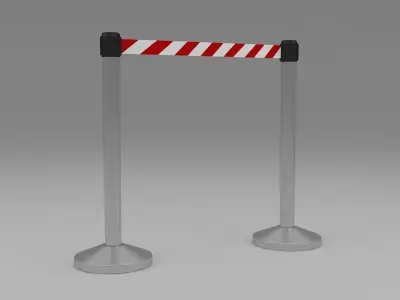 Barriers 5 metal barrier with stripes 3D model