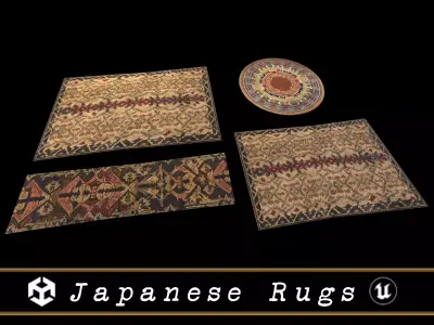 Japanese Rugs  Low-poly 3D model