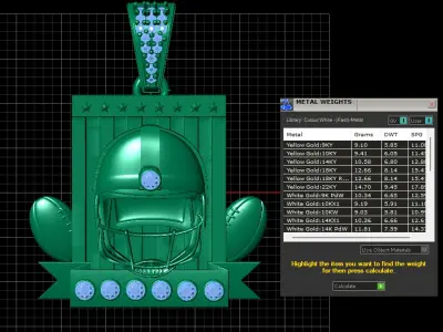 CRICKET HALMET  DAIMOND PENDANT 3D PRINTABLE MODEL  3D print model