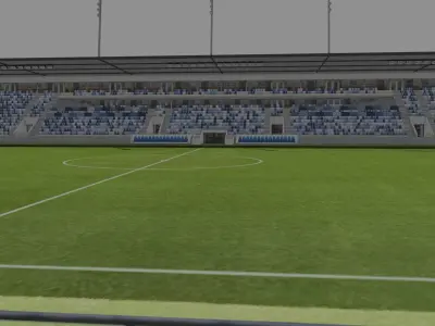 Stade de la Tuiliere Lausanne Switzerland Low-poly 3D model