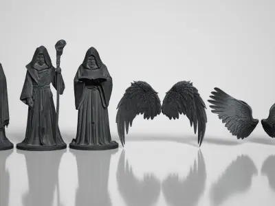 The Sacred Watcher Statues Low-poly 3D model
