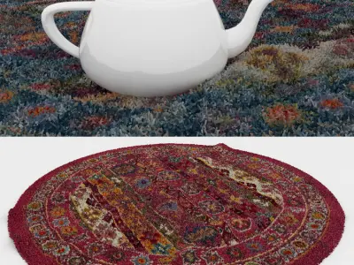 Round Rug Set 153 3D model