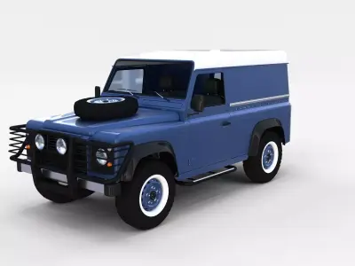 Land Rover Defender 90 Hard Top w interior rev 3D model