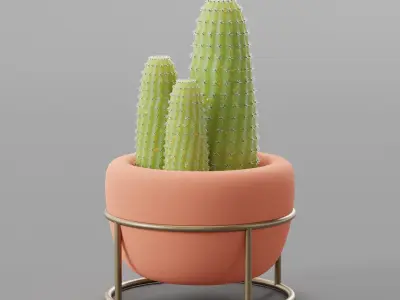 Procedural cactus Free 3D model