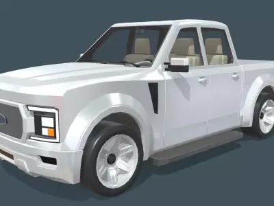 Modern Pickup Truck 1 Low-poly 3D model