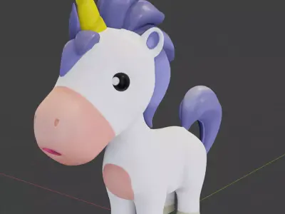 Cartoon Unicorn Rigged 3D model