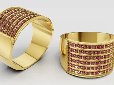 mens gold ring 3D printable model   3D print model