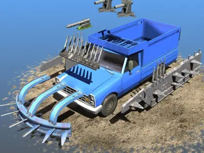 Offroad Battle Car 06 Low-poly 3D model