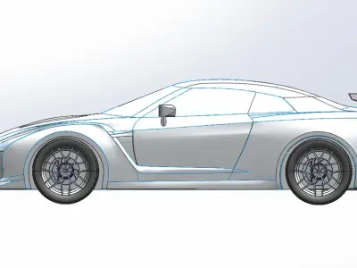 Nissan GTR car model assembly 3D model
