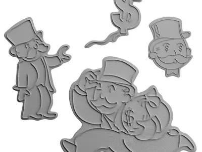 Mr Monopoly Neon Sign 3D model