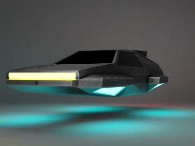 DMC Scifi Hover Car Low-poly 3D model