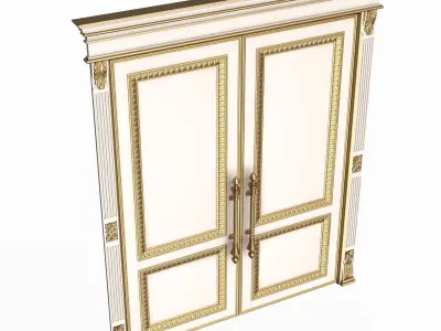 Carved Door Classic 01601 White Low-poly 3D model