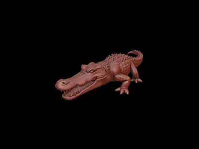 Crocodile Animal Sculpture 3D print model get