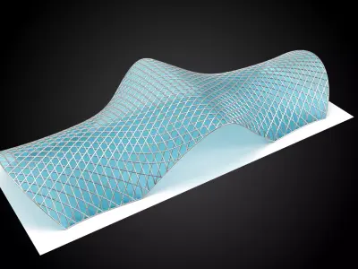 Pavilion Triangulated Wireframe Architecture Parametric v5 3D model
