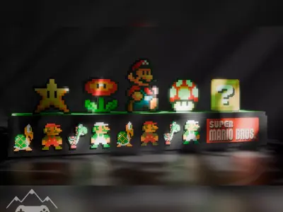 Decoration Pixel Mario Bros 3D print model