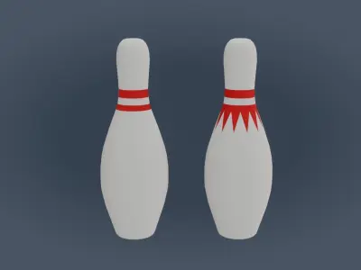 Bowling Set - Low Poly - Game Ready - PBR two pins Low-poly 3D model