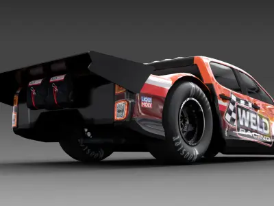 Allnew Dmax 2020 dragster space frame Low-poly 3D model