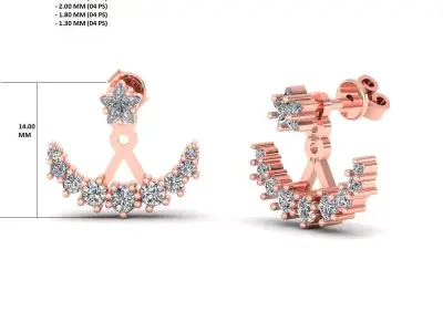 Women Diamond Earrings 3D print model 69