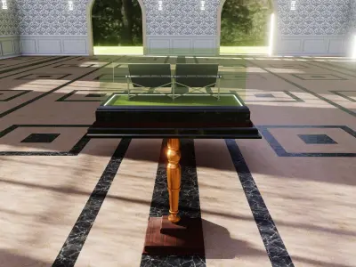 Solar Energy Double Panel Tracker System 2x2x4 Diorama Low-poly 3D model