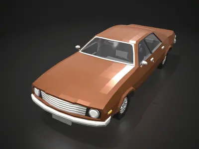 Low-Poly Retro City Car 04 Low-poly 3D model