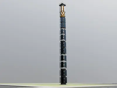 GSM and Solar Tower 3D model