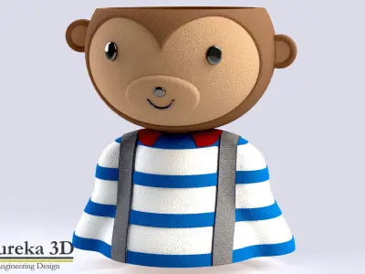 Monkey  flowerpot 3D print model