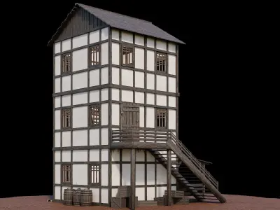 Medieval Village Asset 11 - 4K Textures Game Ready Low-poly 3D model