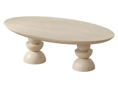 Anthropologie Sonali Oval Double Pedestal Dining Table 3D model