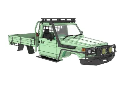 toyota land cruiser ute rc body  for 1 to 10 scale RC chassis   3D print model