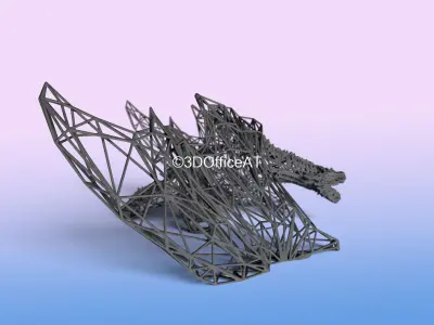 DRAGON FLAT - RESIN PRINT - WIRE ART Free 3D print model