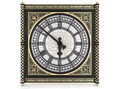 Big Classical Clock Luxury 3D model