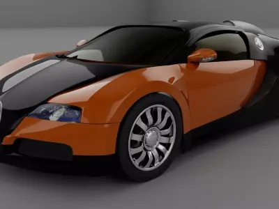 Bugatti Vyeron Low-poly 3D model