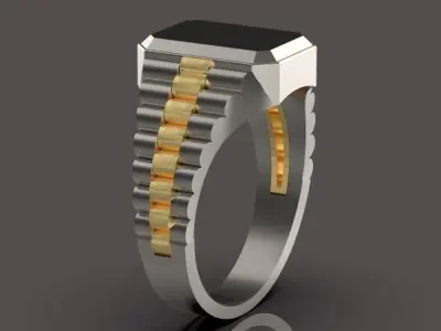 men ring  jewelry Gold  silver 3D print model