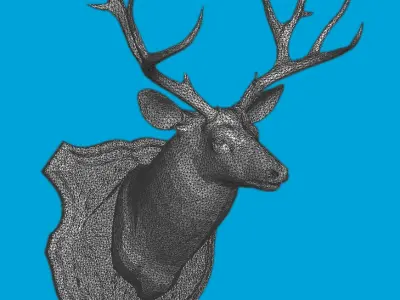 Wall Plaque Mounted Deer Head Trophy 3D print model