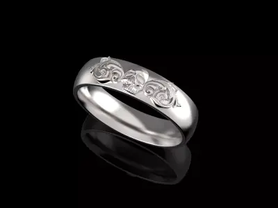 Skull Ring Slim 3D Print Model 3D print model