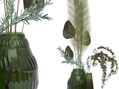 Flowers in vases 3D Model Collection