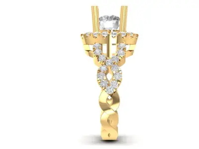 Luxury Halo Diamond Engagement Ring Jewelry 3D Model 1502 3D print model