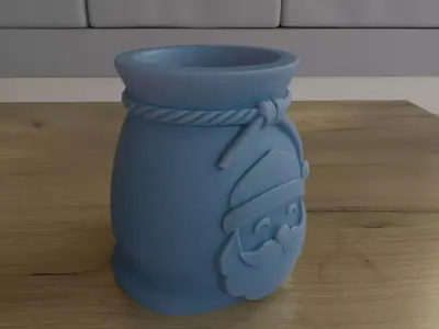 Santa Bag Planter Candy container STL Christmas 3D Model 3D print model