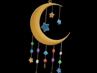 Decoration Moon Hanger 3D model