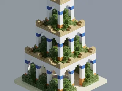 Ancient Gardens Low-poly 3D model