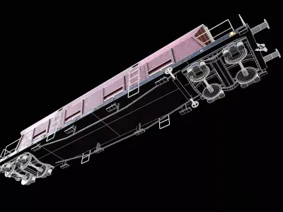 Rusted Tadds Bulk Cargo Railcar Low-poly 3D model