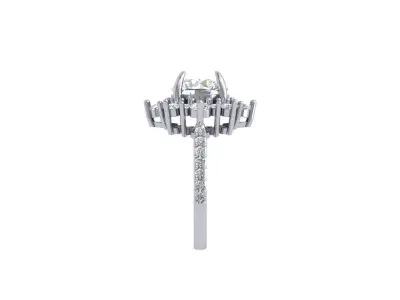 Solitaire Engagement Ring 3D print model 13