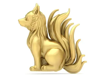 Luxury Fox Figurine 3D Model for Jewelry and Decoration 3701  3D print model