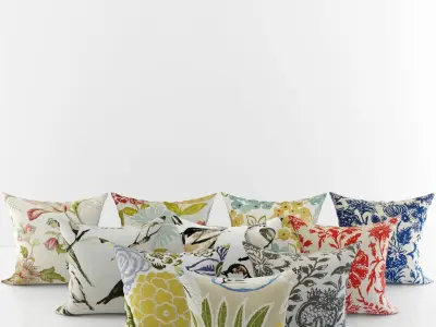 Collection of decorative pillows  - 6 3D model