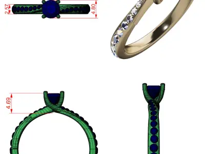 Engagement Wedding Ring 3D print model