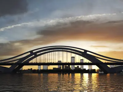 Modern Bridge 3D Model 3D model