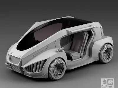 A futuristic car without doors 3D print model