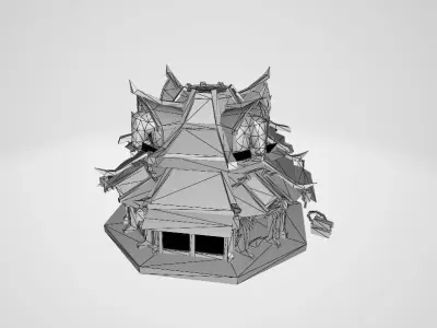 White film ancient architecture 3D model purchase